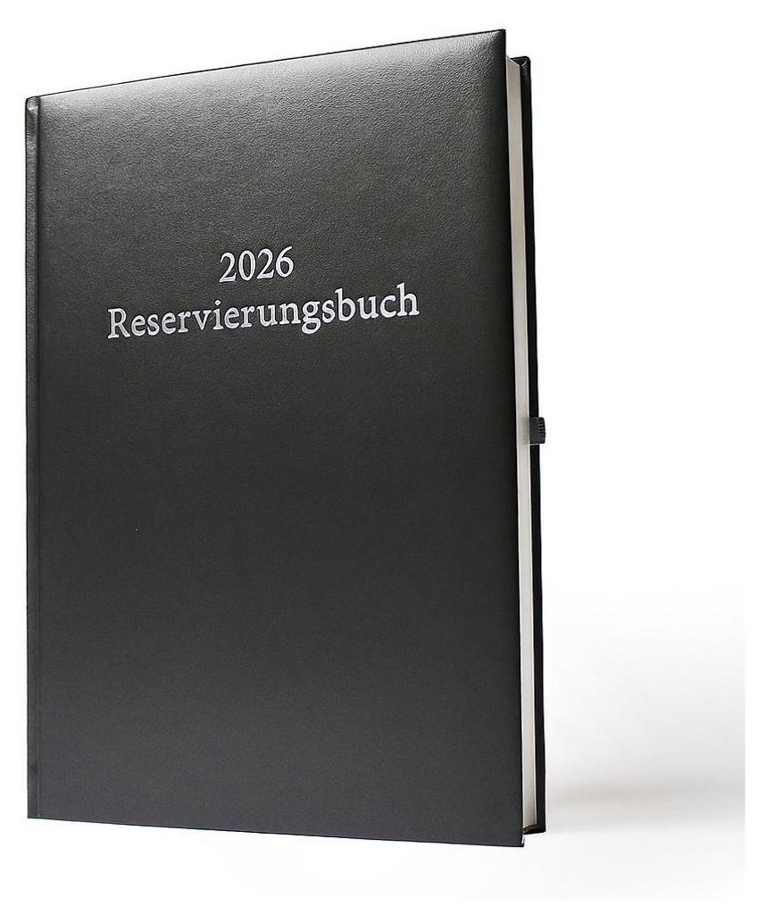 2026 ADINA Reservierungsbuch A4 schwarz 1 Tag auf 1 Seite Produktbild 