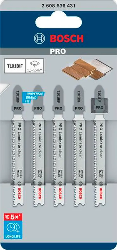 PRO Laminate Clean T101BIF: 5 Lame Seghetto Alternativo Bosch Professionale