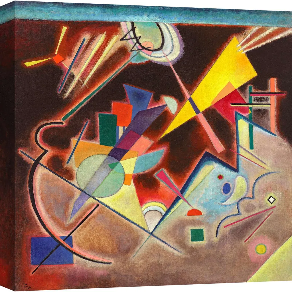 Tableau sur toile Kandinsky Deep Brown 50x50 cm avec finitions mates