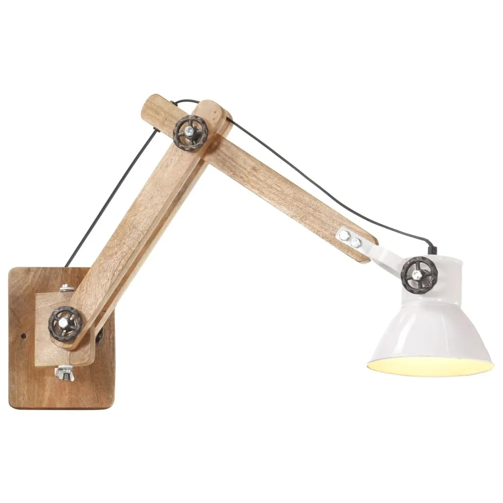 vidaXL Lampada da parete in stile industriale bianca rotonda E27