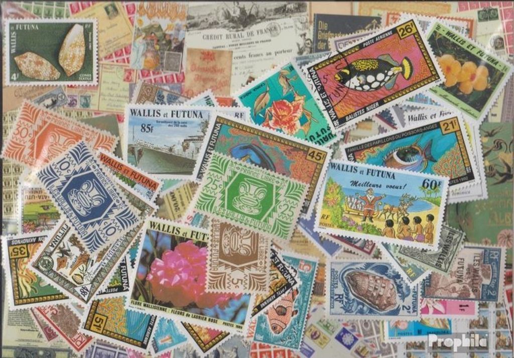 Briefmarken Wallis und Futuna 50 verschiedene Marken