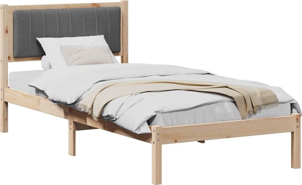 (Robust Möbel) Bettgestell mit gepolstertem Kopfteil Dunkelgrau 90 x 190cm - CL838973 - Klassische BettenJugendbett Tagesbett