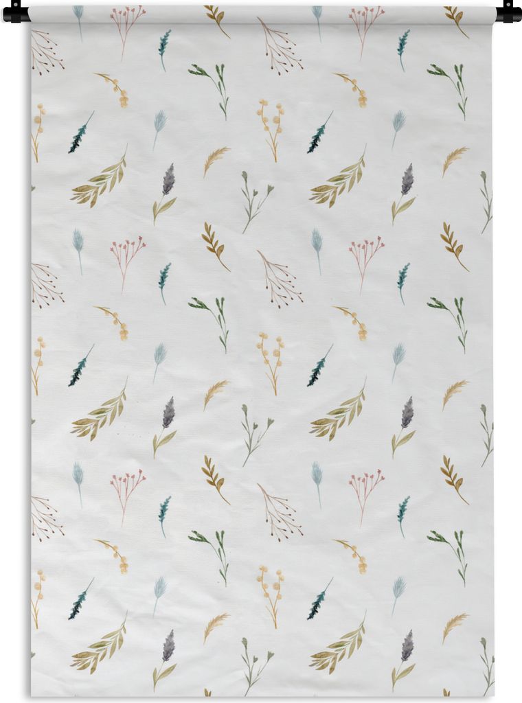 MuchoWow Wandteppich Wandbehang Pflanzen - Vintage - Pastell 120x180 cm Tapisserie Dekoration Wandtuch - Schlafzimmer - Dekorationen für das Haus
