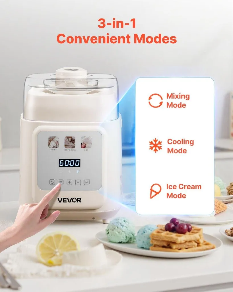 Machine à crème glacée avec compresseur 1 quart - Modèle INOX-V20 - 2