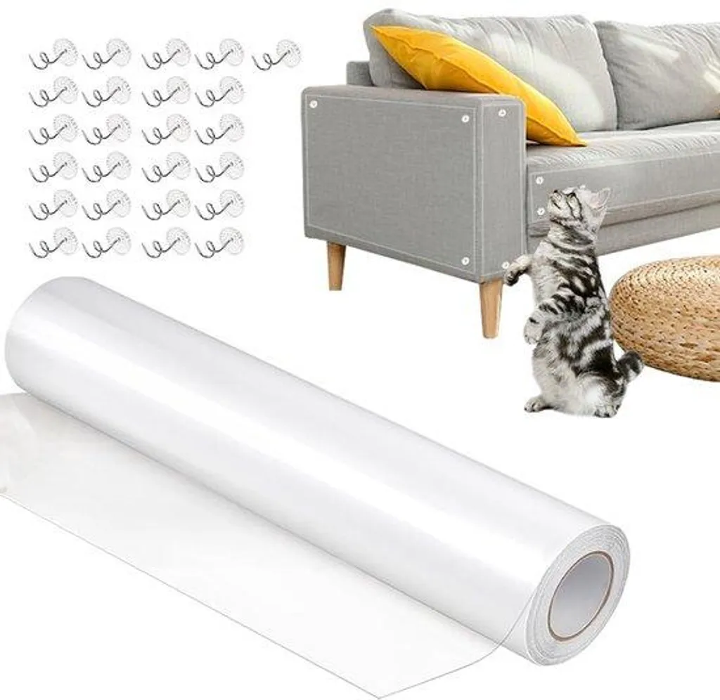 Stop griffures de chat : film protecteur pour meubles, 30 cm x 5 mètres
