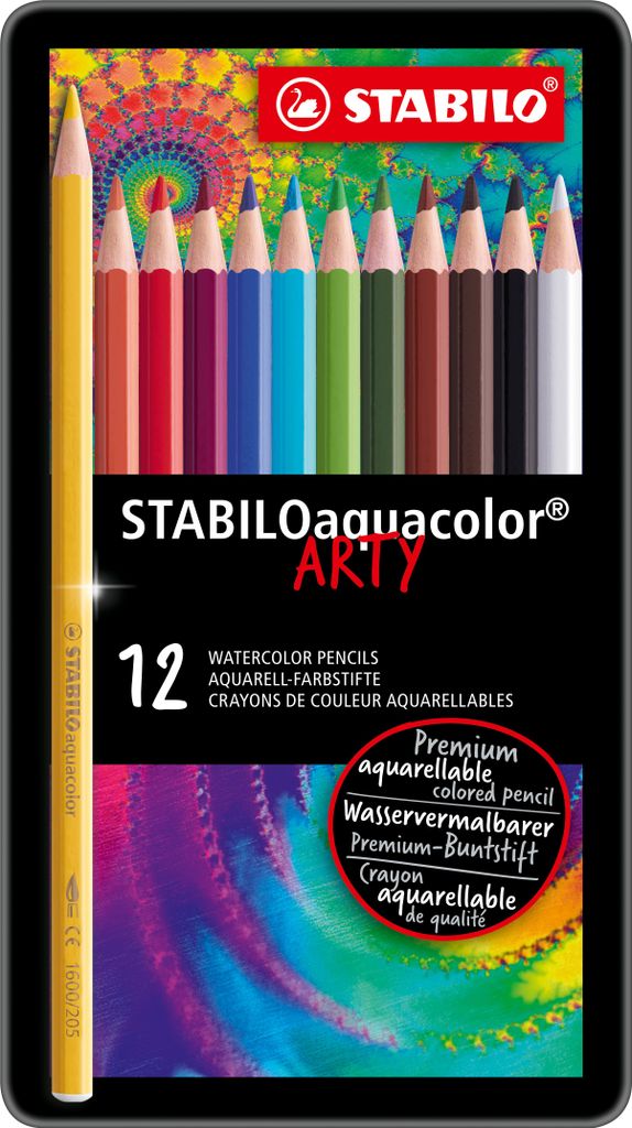 Aquarell-Buntstift - STABILO aquacolor - 12er Metalletui - Produktbild 