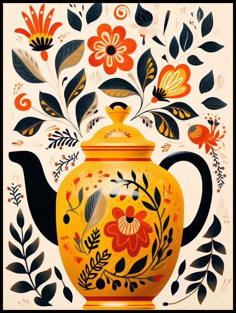 Affiche Grand Format 75x100 cm Souvenirs du Salon de Thé - Finition Mat