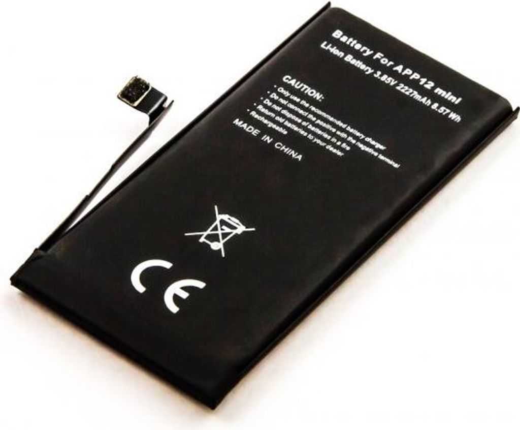 Akku passend für Apple iPhone 12 mini, Li-Polymer, 3,85V, 2227mAh, 8,57Wh, built-in, ohne Werkzeug