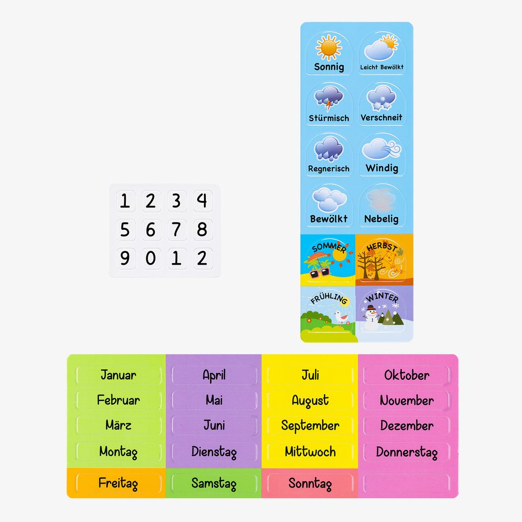 Navaris Kalender Tafel für Kinder - Lerntafel Jahreszeiten Produktbild 5