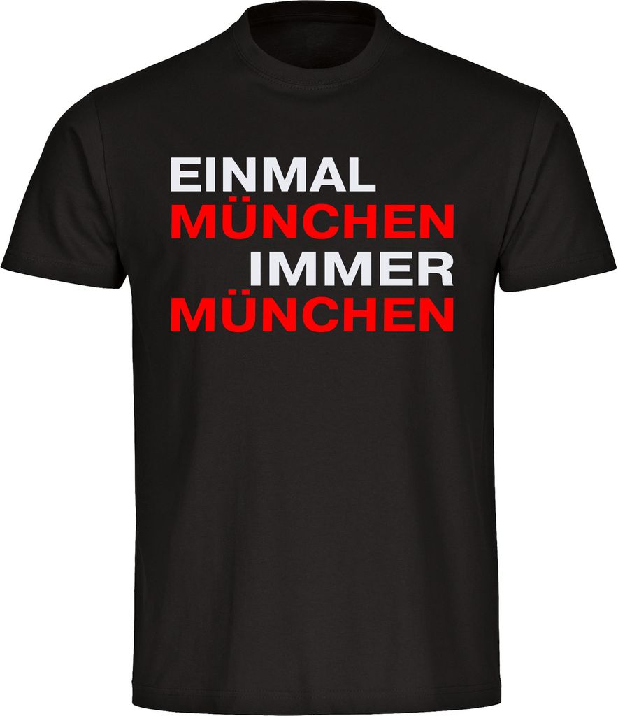 multifanshop Kinder T-Shirt - München rot - Einmal Immer, schwarz, Größe 176
