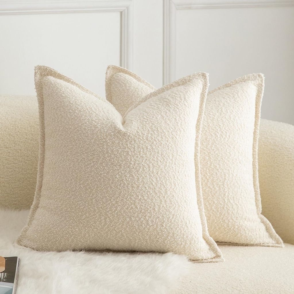 Set mit 2 dekorativen Kissenbezügen, strukturiertes Webmaterial für Sofakissen, Zierkissenbezüge, superweiche , schlichtes Design, Zierkissenbez...