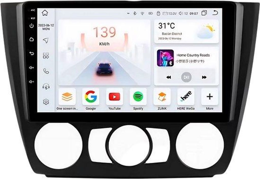 Autoradio mit Bluetooth und CarPlay für BMW 1er (E87, E81, E82, E88) (2004–2011) – Kompatibel mit Apple und Android – Stereoanlage – Navig...