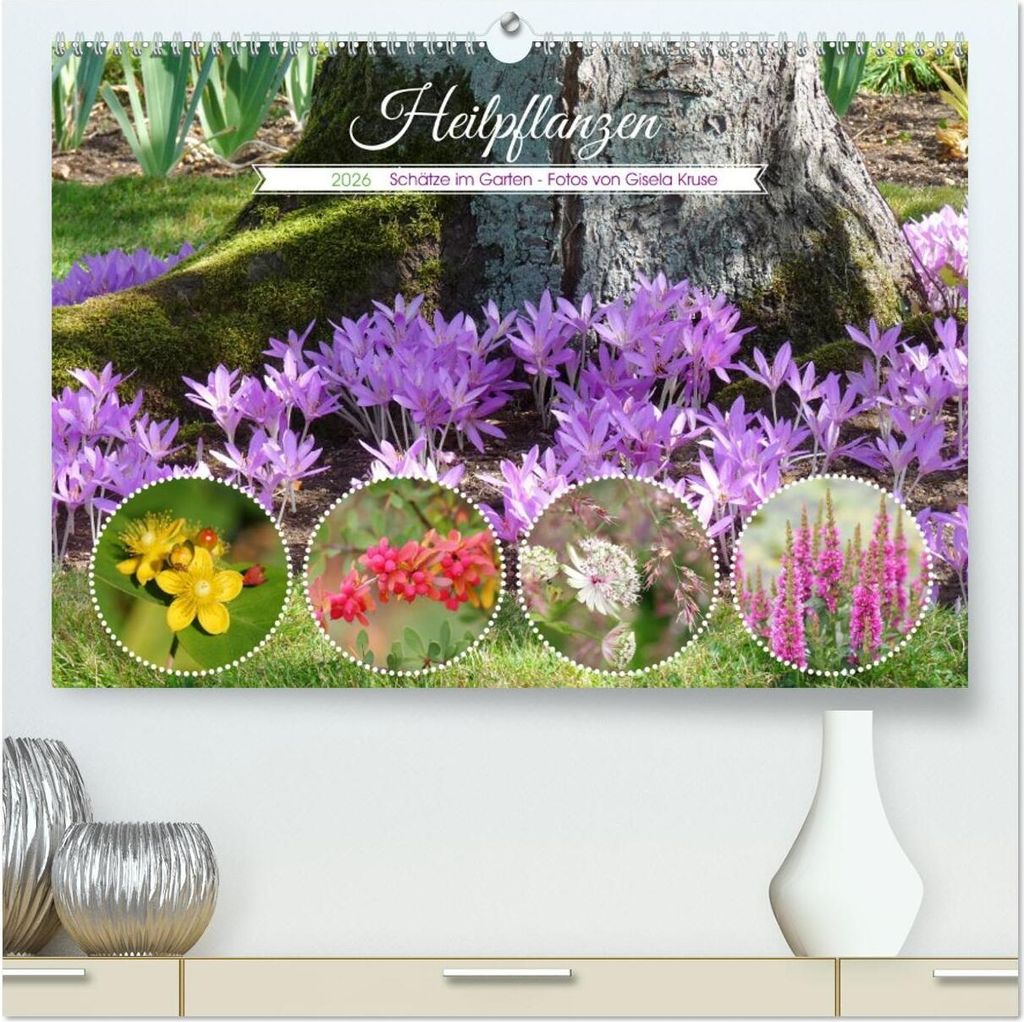 Heilpflanzen - Schätze im Garten (hochwertiger Premium Wandkalender 2026 DIN A2 quer), Kunstdruck in Hochglanz