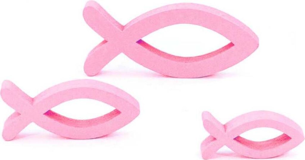 Oblique Unique 3 Holz Fische Mix Streudeko Taufe Kommunion Konfirmation - Echtholz