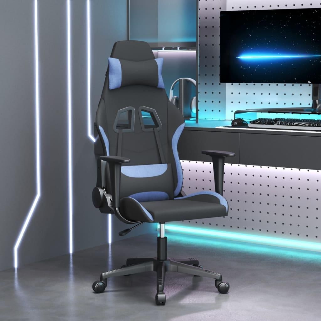 2025 cloris Gaming-Stuhl Schwarz und Blau Stoff - Bürostühle Sale6916671 1parcel