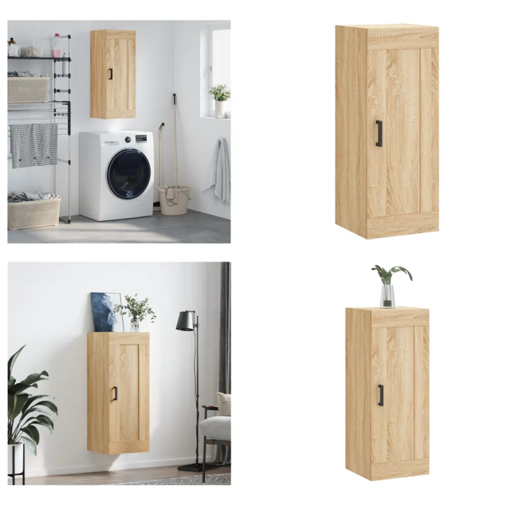 Pensile vidaXL Rovere Sonoma 34,5x34x90 cm - Mobile a Muro Salvaspazio