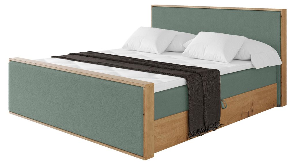 ALTDECOR BOXSPRINGBETT mit 2xBettkasten und Lattenrost, Topper, Boxbett, Polsterbett mit Bettkasten mit Stauraum und Kopftei mit Matratze H4 - LOLL...
