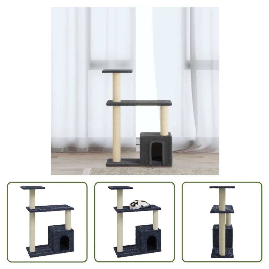 Albero Tiragraffi Gatti 70 cm Sisal Grigio Scuro | Arredo Pet - 6