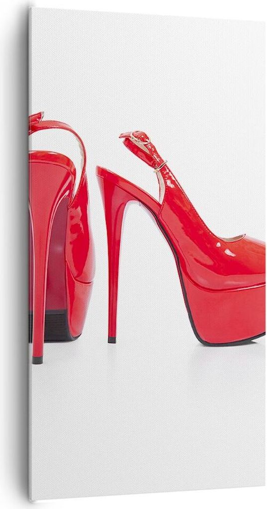 Bild auf Leinwand - Leinwandbild - Ferse Schuhe Frauen Mode - 65x120cm - Wand Bild - Wanddeko - Leinwanddruck - Bilder - Kunstdruck - Wanddekoratio...