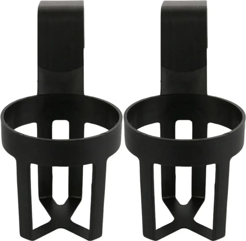 Support de verre noir en plastique rigide - Installation facile 2 pcs