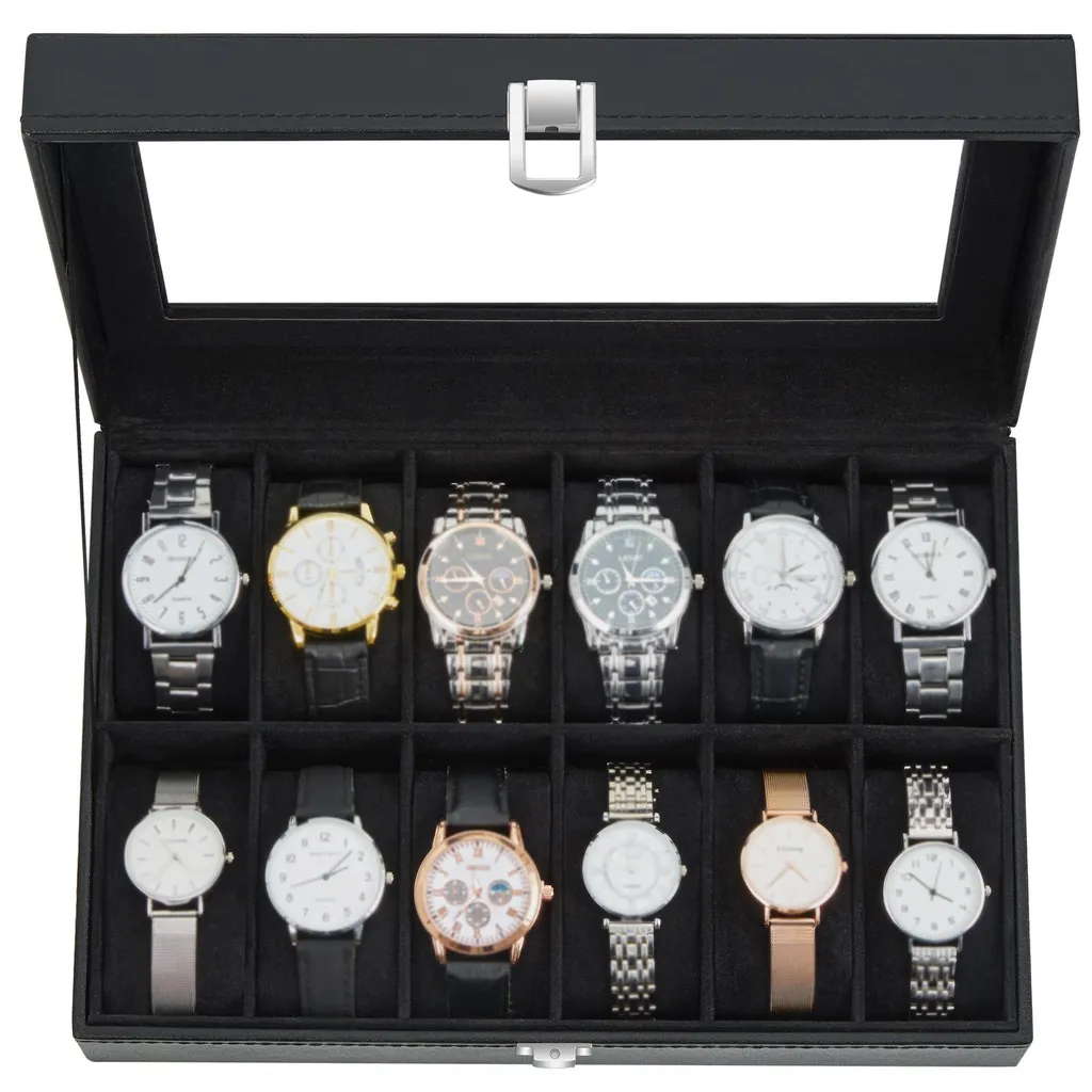 Coffret à montres anti-poussière 12 places pour ranger vos bijoux