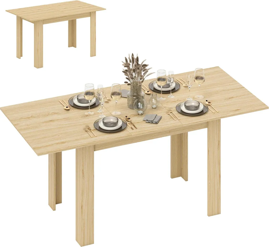 Table de salle à manger extensible en bois 180x90x75 cm design moderne