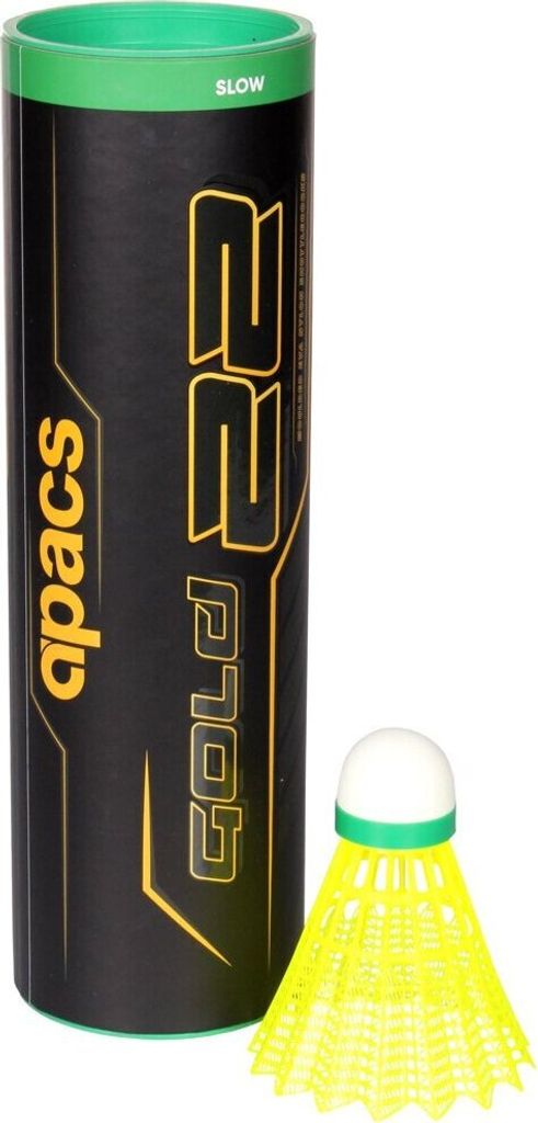 Multipack 3pcs Gold 22 Badmintonbälle grün, Tube 6 Stück