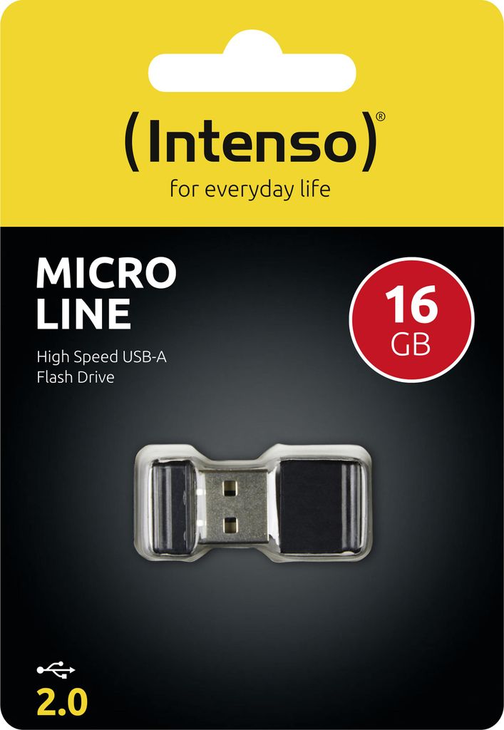 Intenso 16GB Micro Line, 16 GB, USB 2.0, Kappe, 20 x 15 x 7 Produktbild 