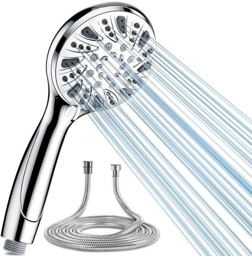 Douchette de massage haute pression 5 jets chromée pour douche et baignoire