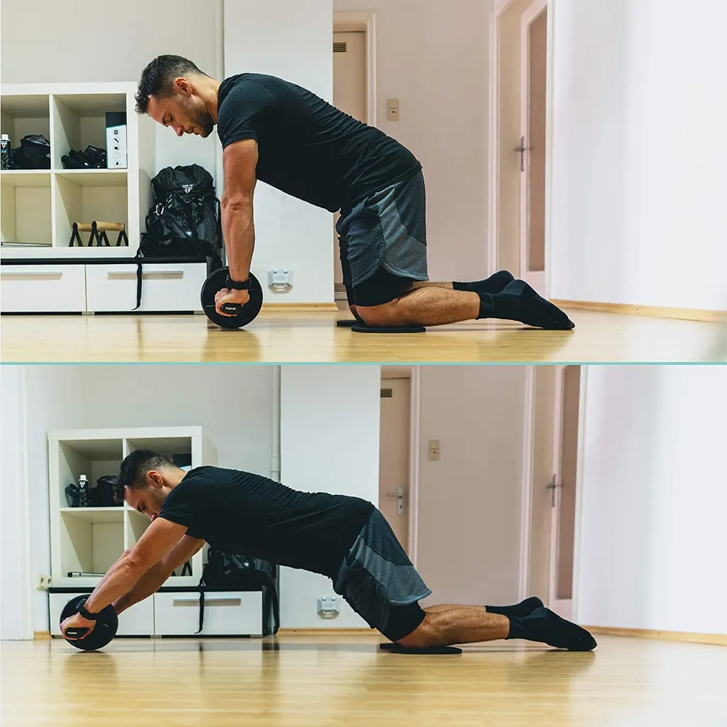 PULLUP & DIP Ab Roller avec poignées ergonomiques et tapis de genoux - 4