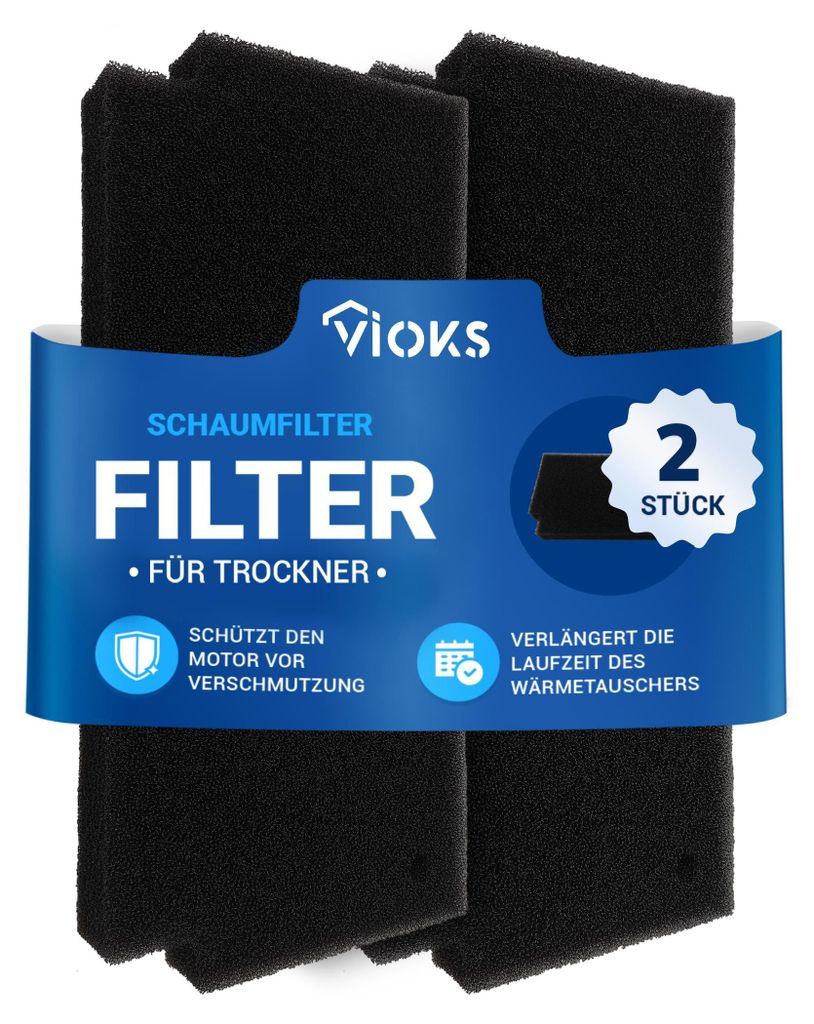 2x Schaumstoffmatte passend wie Bosch 12022801 EasyClean Filter für Trockner