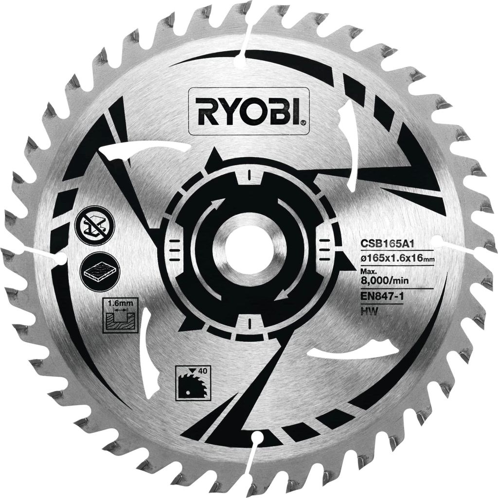 Ryobi CSB165A1 Lame de scie circulaire Ø 165 mm 16 mm 1,6 Image du produit 
