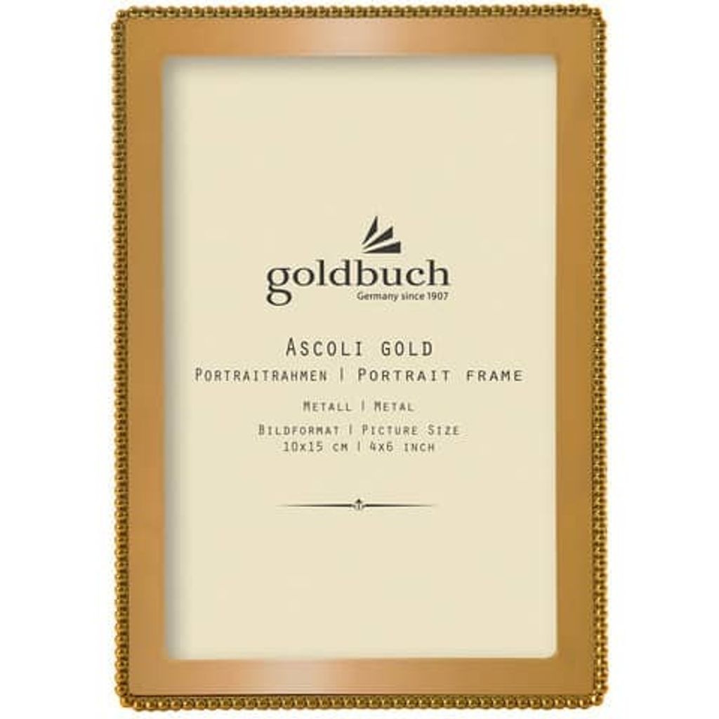 Goldbuch Fotorahmen Ascoli Gold 10x15 cm Metall Perlenstruktur Samtrückwand