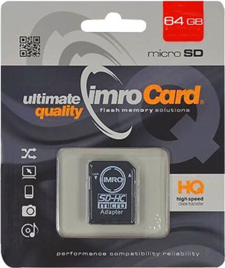 Imro IMRO 10/64G UHS-I ADP paměťová karta 64 GB MicroSDHC Obrázek produktu 