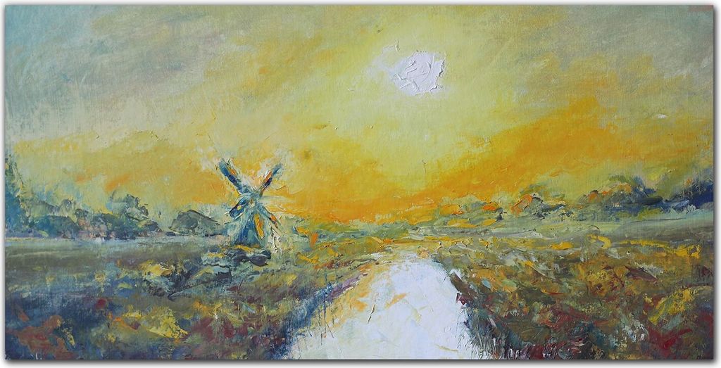 Coloray Küchenrückwand 120x60 Spritzschutz aus Glas - Die Dorfmühle Sonnenuntergang