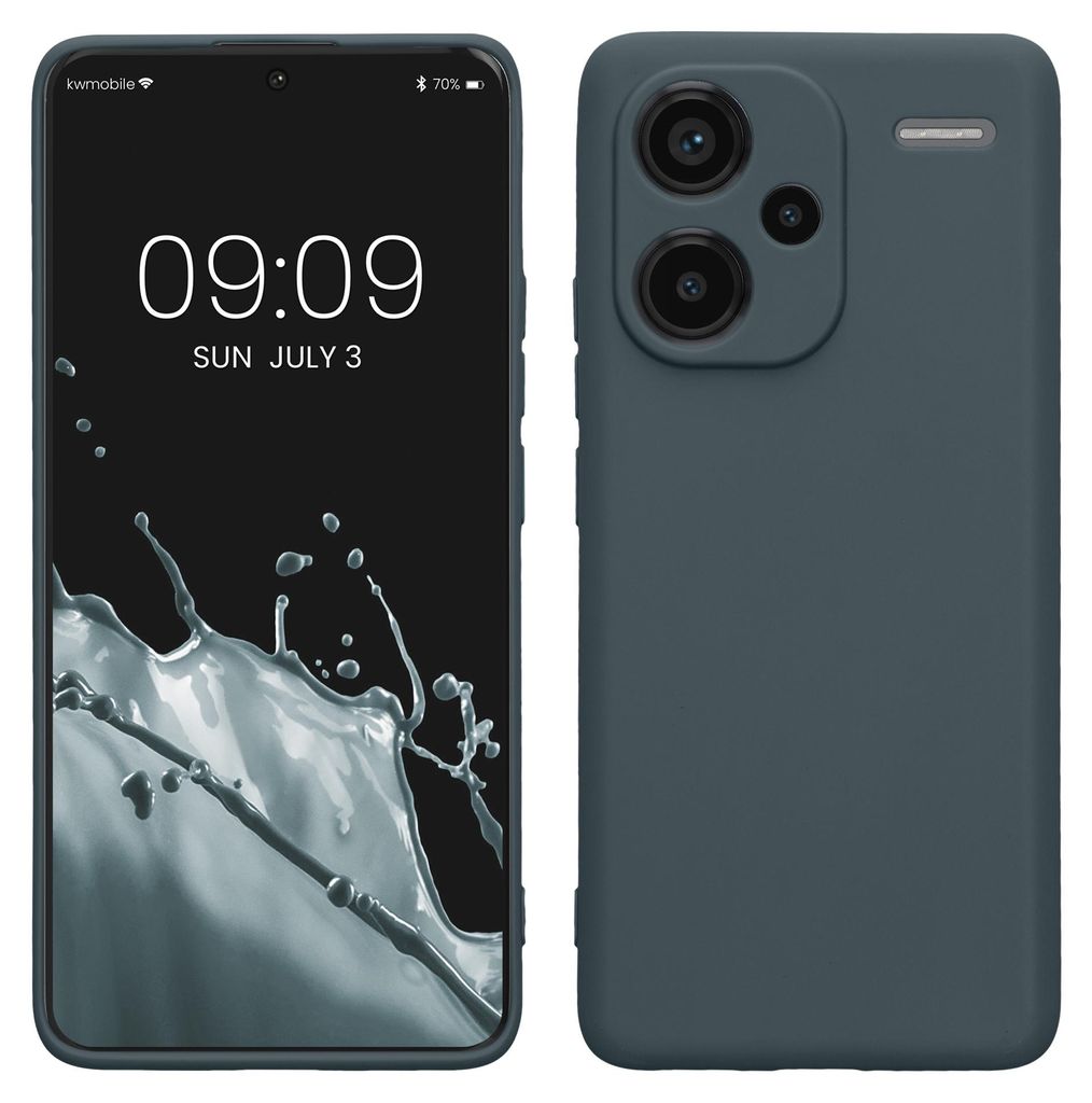kwmobile Handyhülle für Xiaomi Redmi Note 13 Pro+ 5G / Redmi Note 13 Pro Plus 5G Hülle - weiches Handy Silikon Case - Schutzhülle Cover - Dunkler
