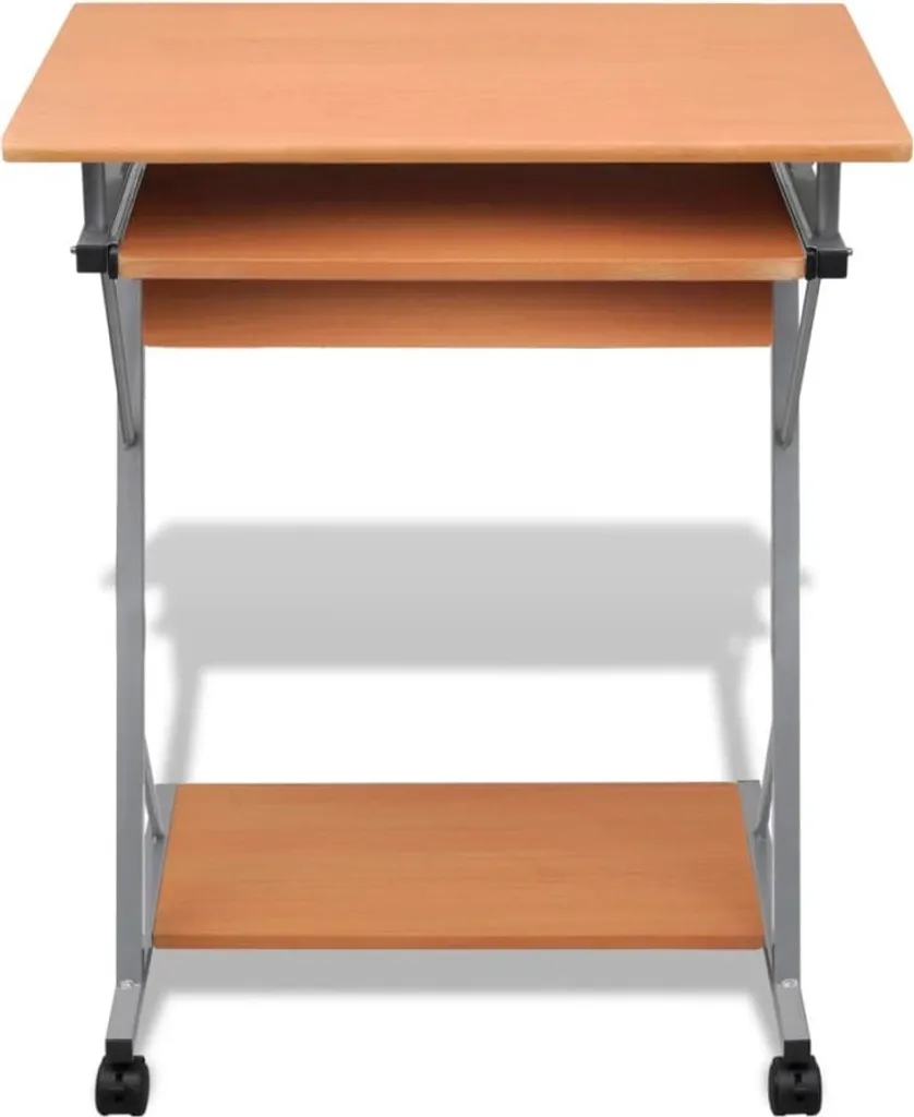 Petit Bureau sur Roulettes Marron - Gagnez de la Place pour votre PC Portable