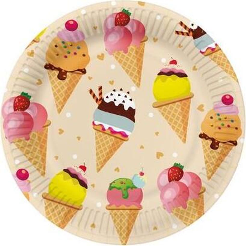 10 Pappteller Ice Cream - Eiszeit Ø23cm Produktbild 