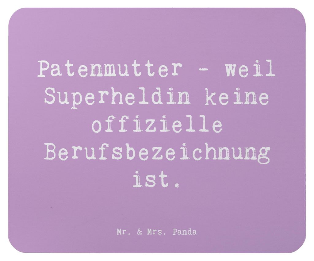 Mr. & Mrs. Panda Mauspad Spruch Patenmutter Superheldin - Lavendeltraum - Geschenk, besonderer Mensch, Geschenke für Paten, Mouse Pad, Verwandte, ...