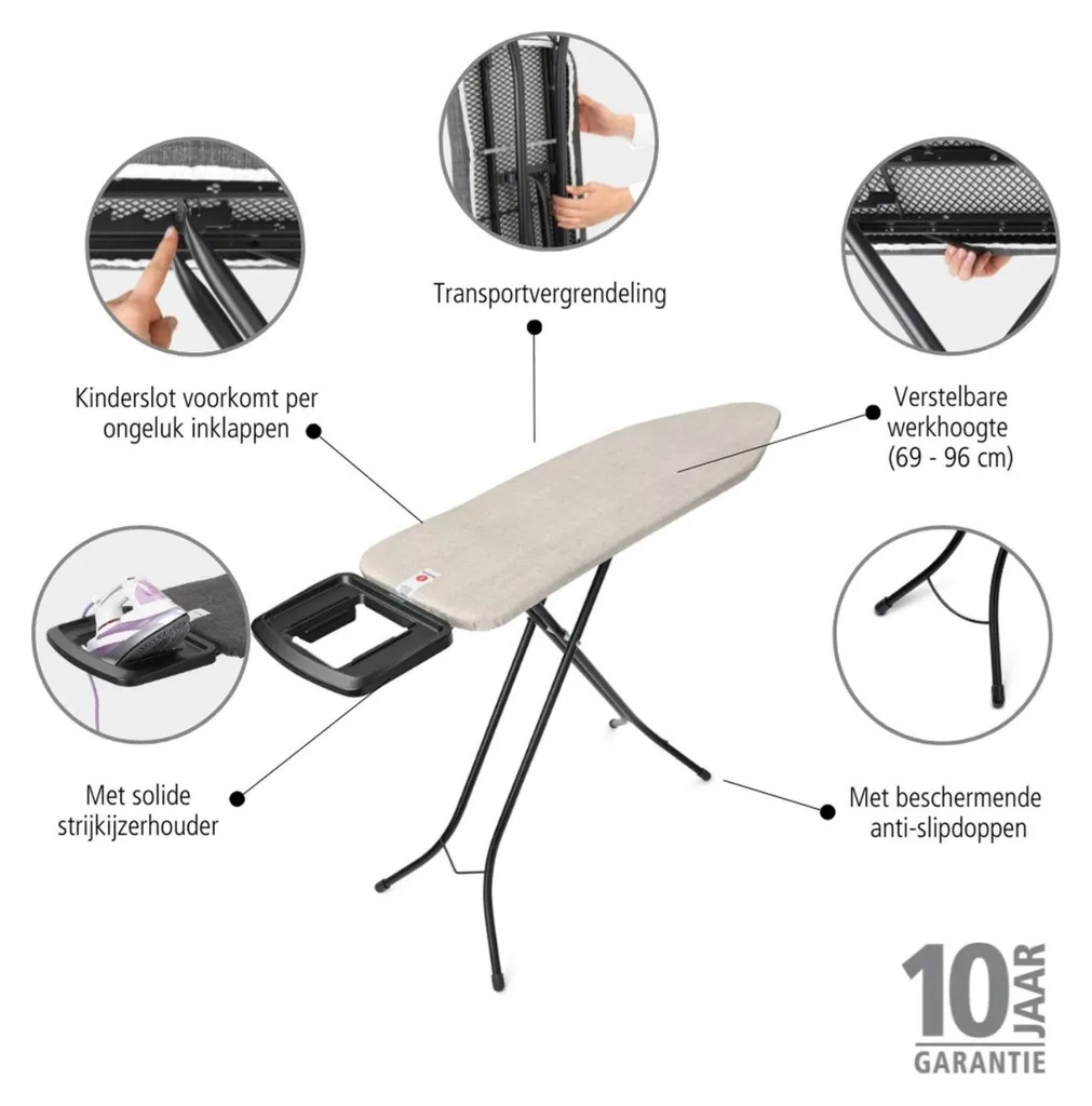 Table à repasser ergonomique Brabantia avec repose-fer solide 124cm - 2