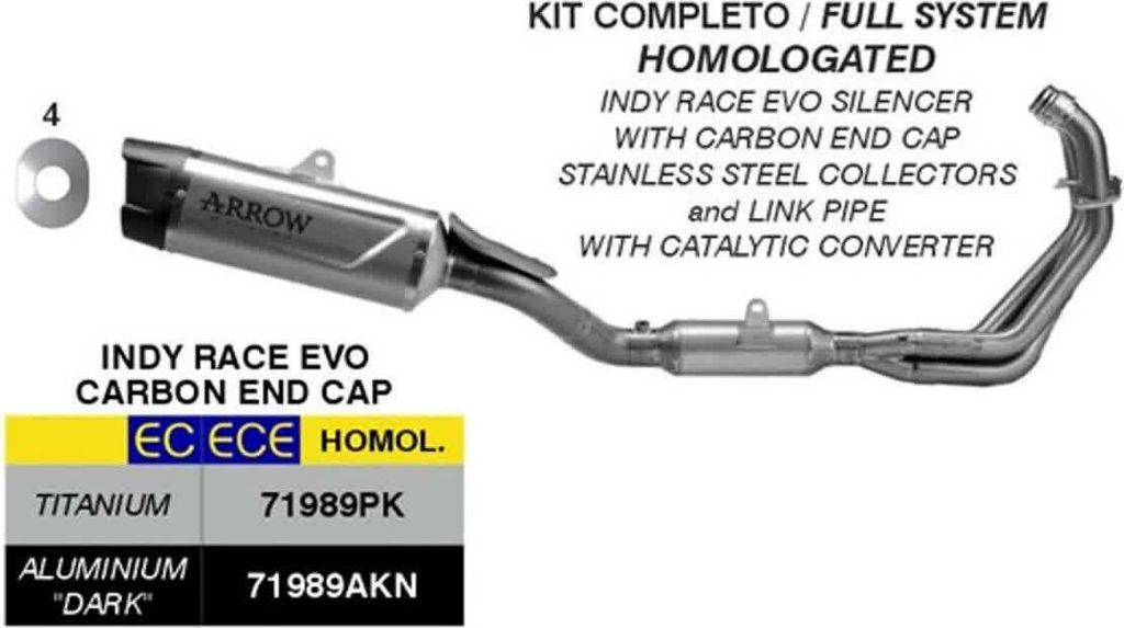 ARROW Indy Race EVO komplette Auspuff homologiert Titan Yamaha TRACER 9 Alle Versionen