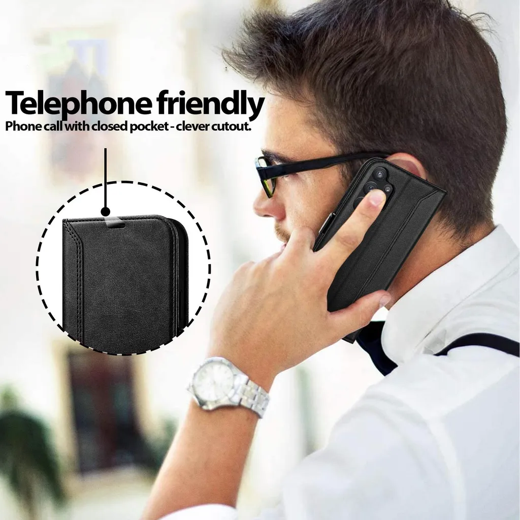 Custodia Samsung Galaxy A13 4G Nero: Cover a Libro con Stand e Tasche - 5