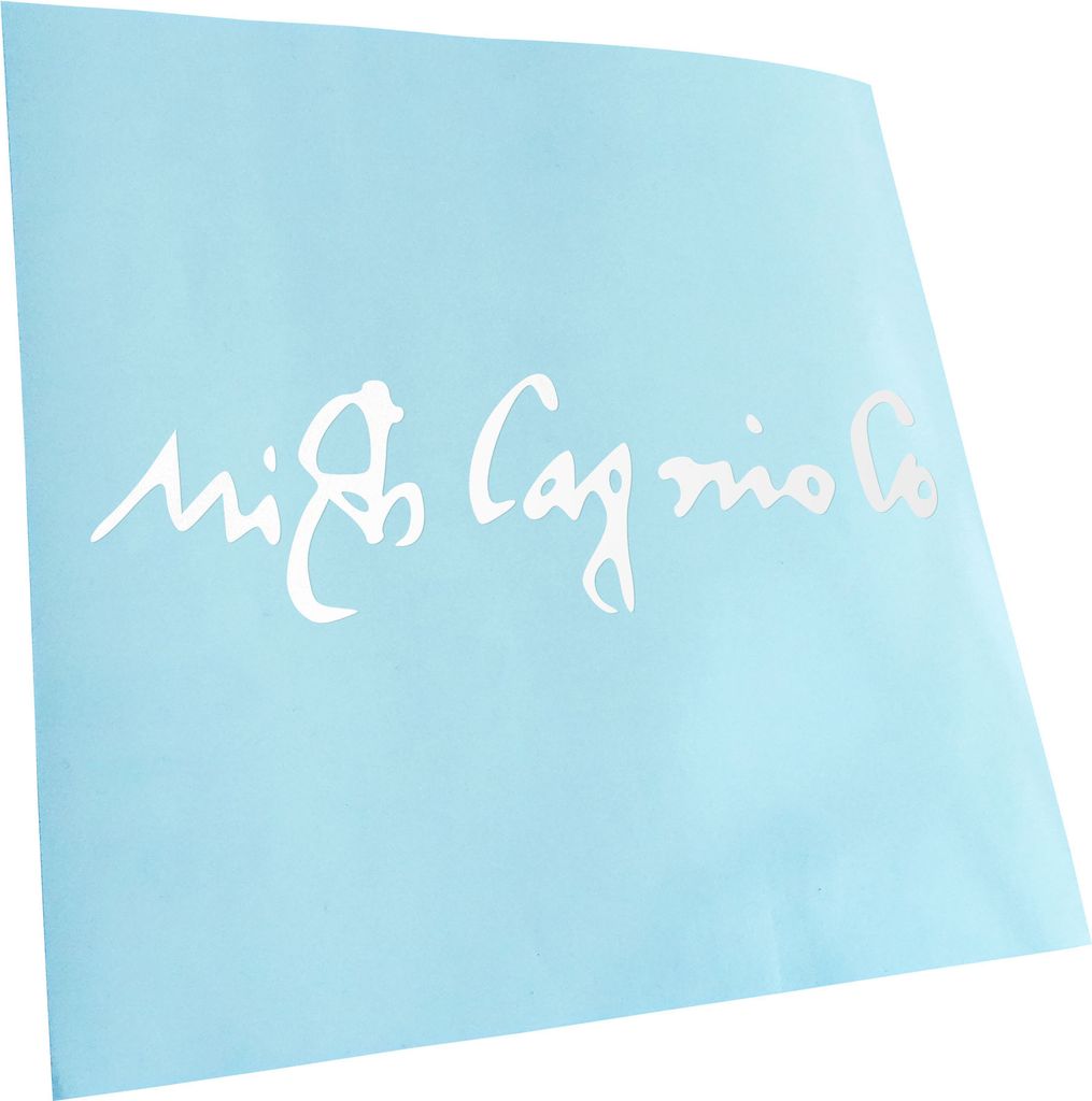 Kiwistar - Autoaufkleber - Michelangelo Unterschrift - Weiss - 40x11cm - Aufkleber für Auto, Laptop, Fahrrad, LKW, Motorrad mehrfarbig JDM Decal R...