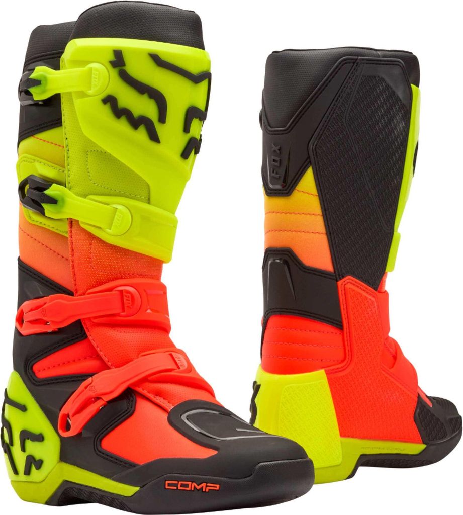 FOX Comp Motocross Stiefel, orange/gelb, 11.5