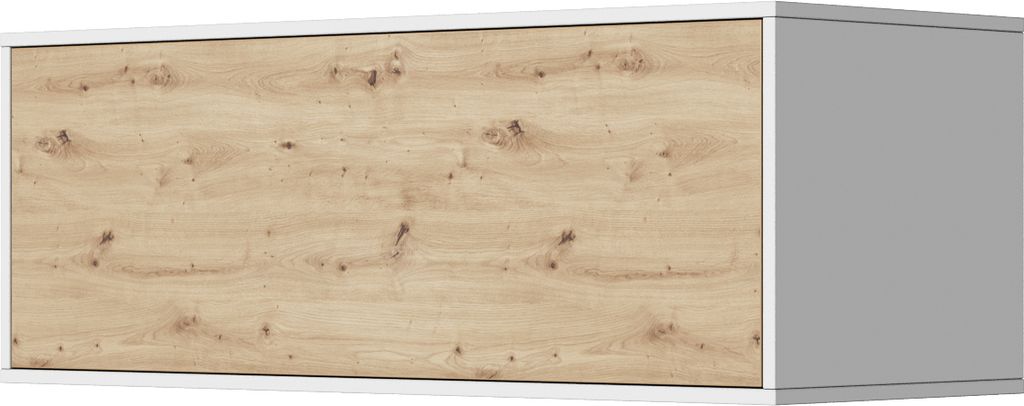 SMARTBett Hängeschrank mit 1 Klapptür zu 120 & 140 Schrankbetten Horizontal Standard Weiss/ Wildeich