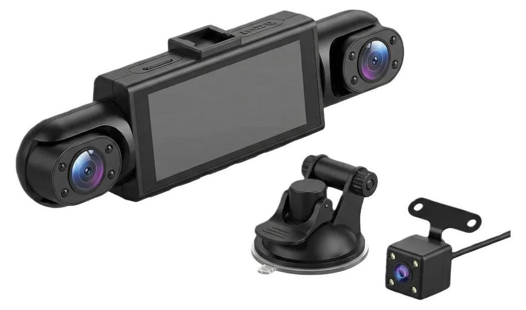 Autokamera - Dashcam - 4-Kamera-System Quad-Lens - 1080p Full HD - 3 MP Sensor - 2 mm Objektiv - Starlight Nachtsicht - 64 GB Karte