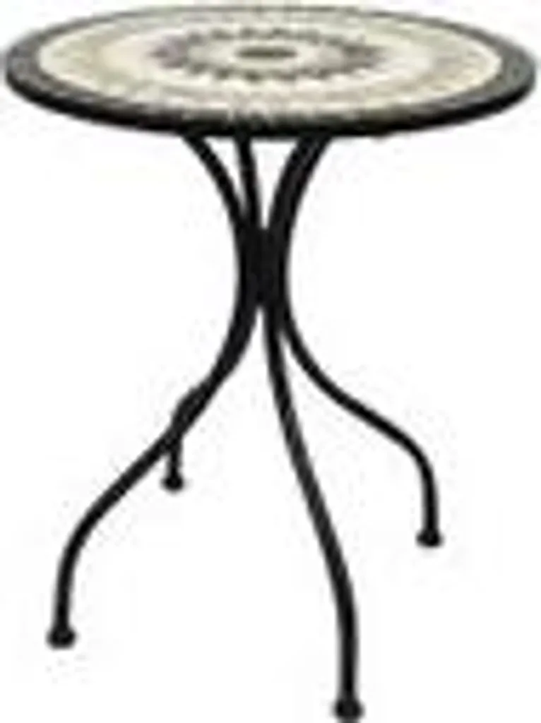 Table de jardin ronde en mosaïque - Mobilier de balcon design rétro