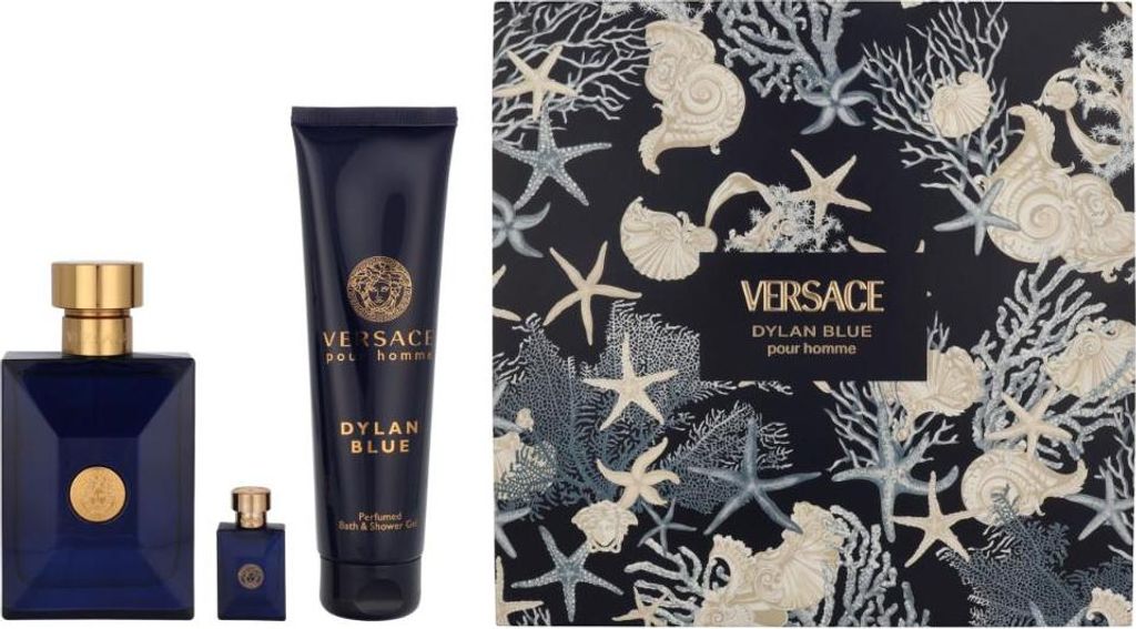 Versace Pour Homme Dylan Blue Gift Set 100ml EDT + 150ml Shower Gel + 5ml EDT