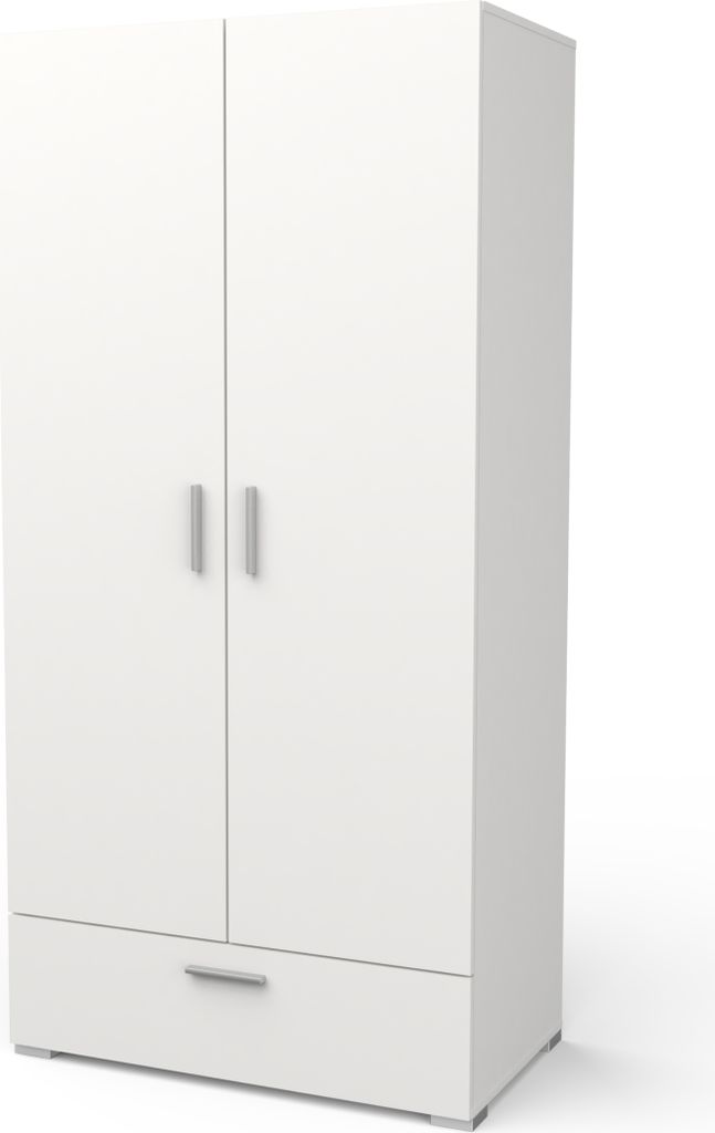 Drehtürenschrank >IZZY< in Matt weiß - 90,3x188,2x51,7cm (BxHxT)
