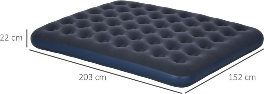 Lit d'appoint gonflable pour invités matelas camping double 152x203cm